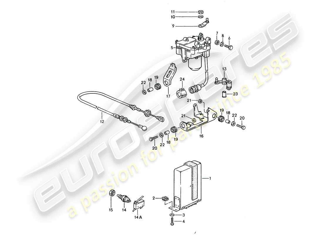 porsche 1986 (944) sistema de control de crucero diagrama de piezas