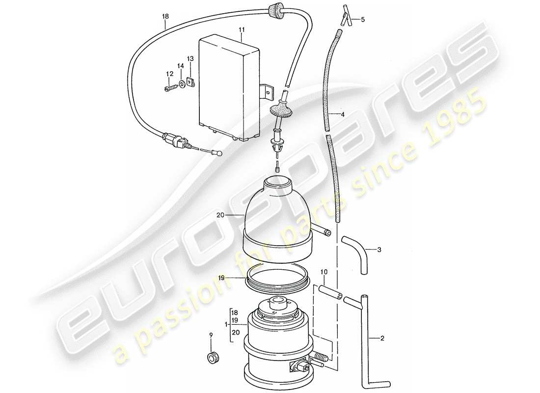 porsche 1990 (928) sistema de control de crucero - d - mj 1987>> - mj 1987 diagrama de piezas