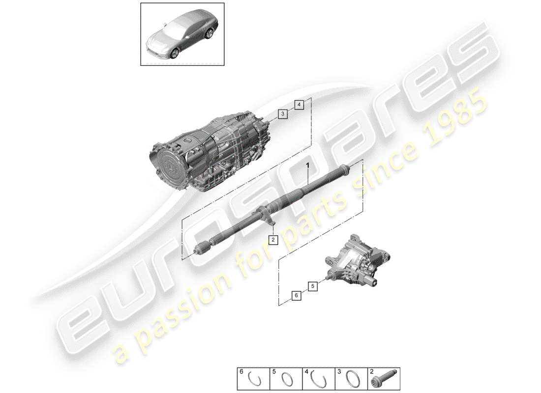 porsche 2020 (panamera 971-1) árbol de transmisión diagrama de piezas