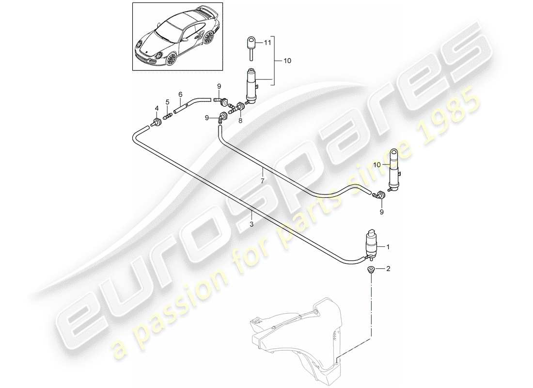 porsche 2013 (997-2 turbo / gt2 rs) sistema arandela diagrama de piezas