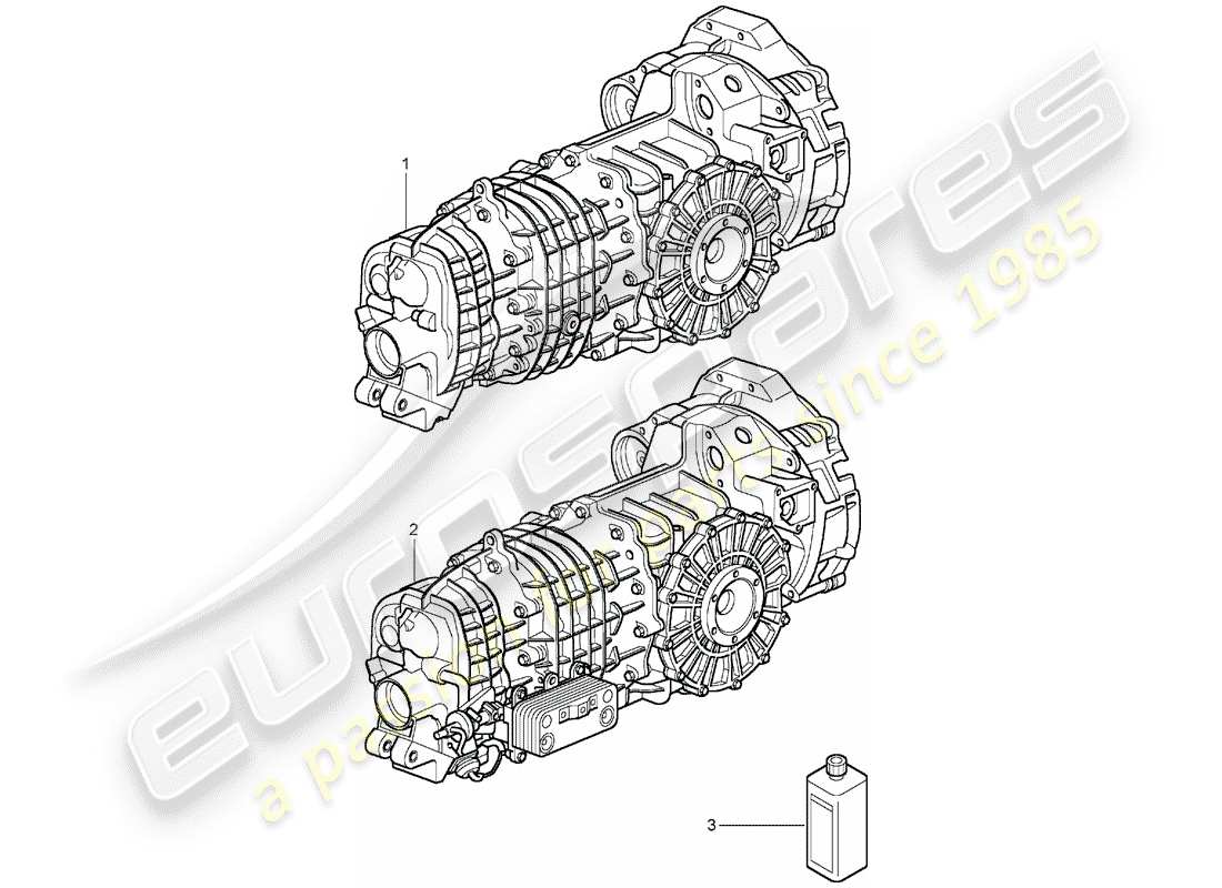porsche 2002 (996 gt3) caja de cambios - lista para instalación diagrama de piezas