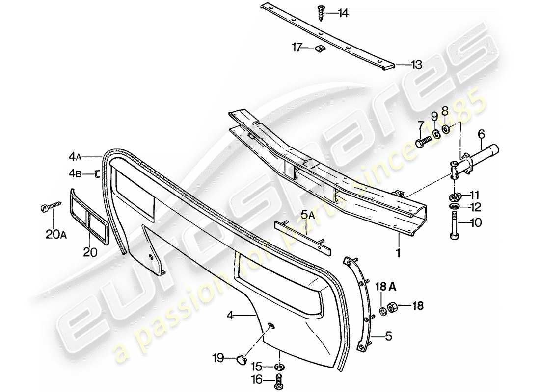 porsche 1983 (928) parachoque diagrama de piezas
