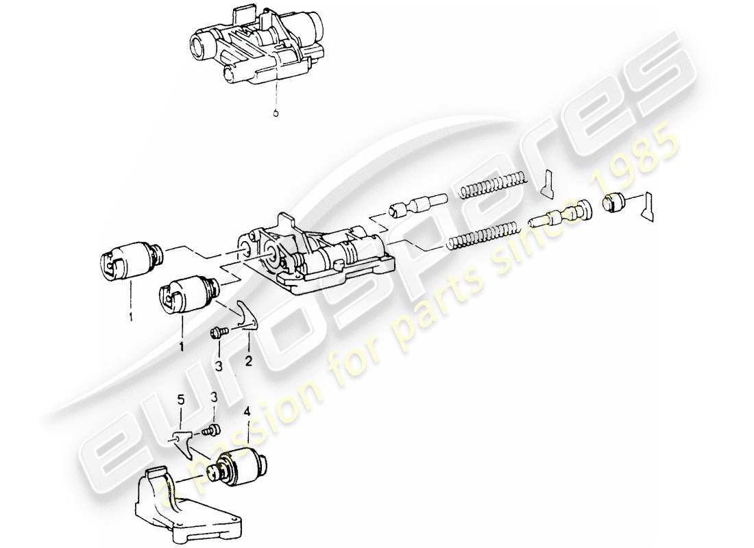 porsche 1993 (964) tiptronic - válvula solenoide diagrama de piezas