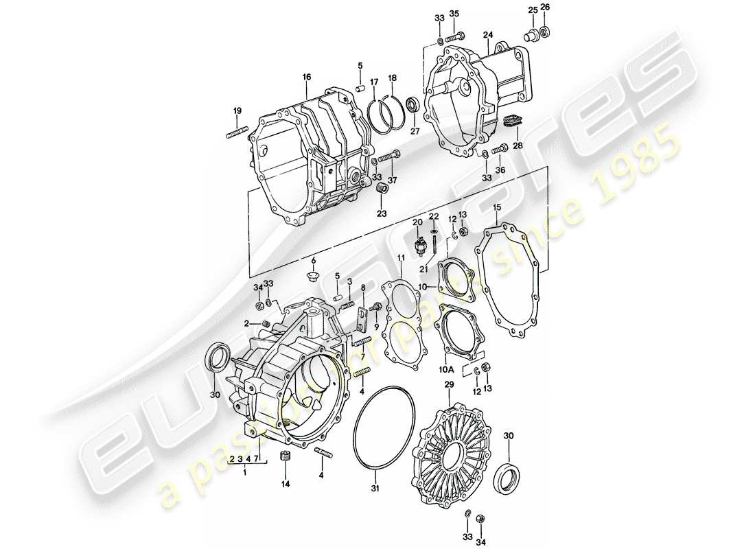 porsche 1979 (924) transmisión de reemplazo - caja de transmisión - 5-speed diagrama de piezas