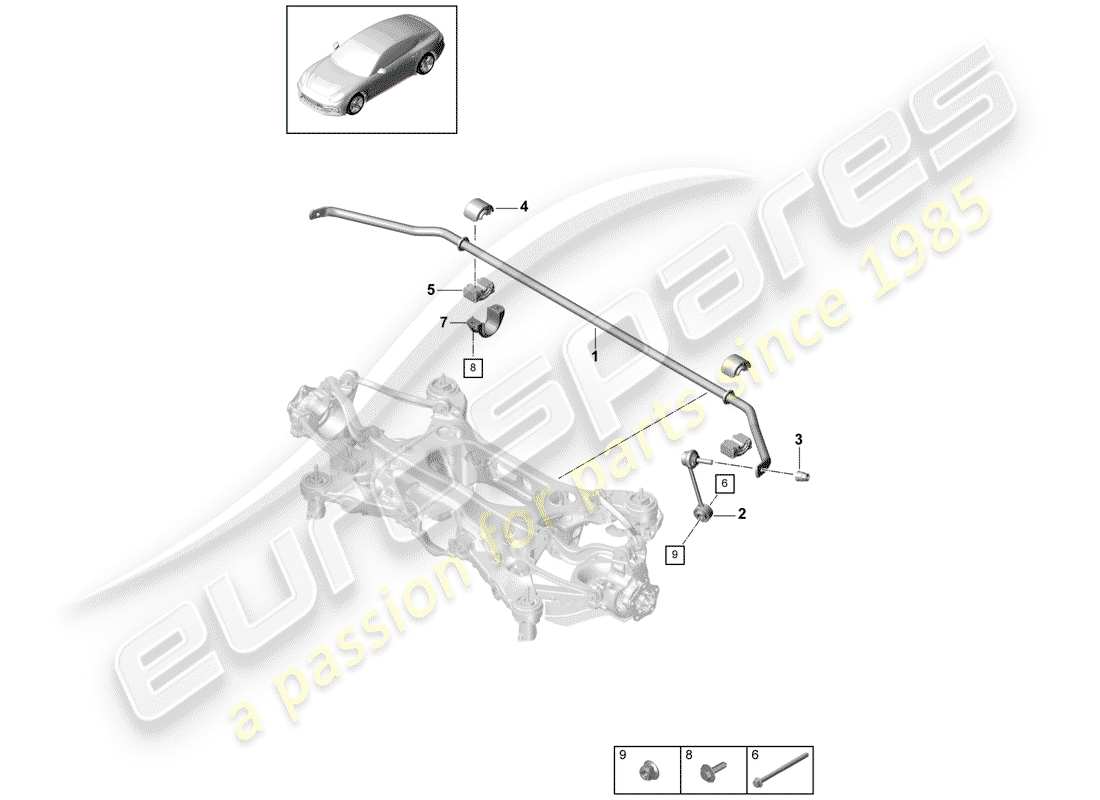 porsche 2017 (panamera 971-1) diagrama de piezas del estabilizador