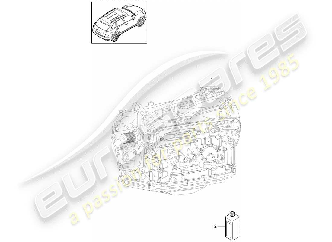 porsche 2016 (cayenne e2 92a) 8-speed diagrama de piezas de la caja de cambios automática