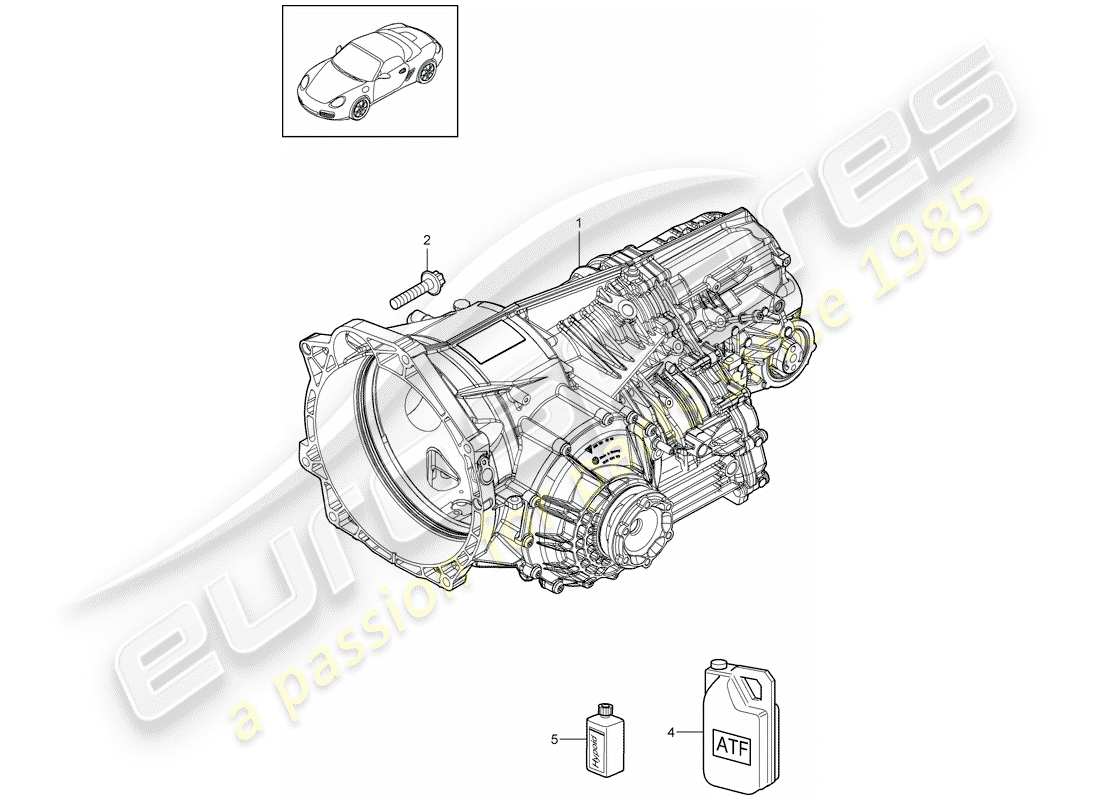 porsche 2011 (987 boxster) - pdk - diagrama de piezas
