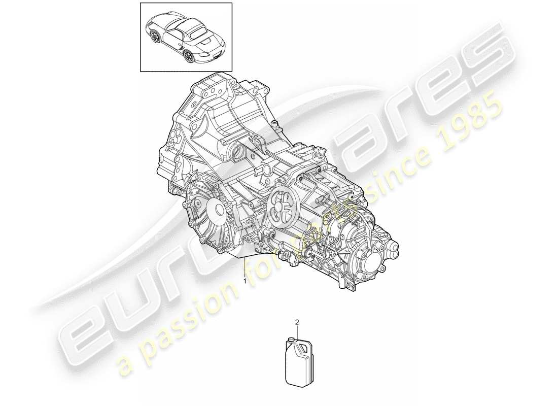 porsche 2011 (987 boxster) transmisión de repuesto diagrama de piezas