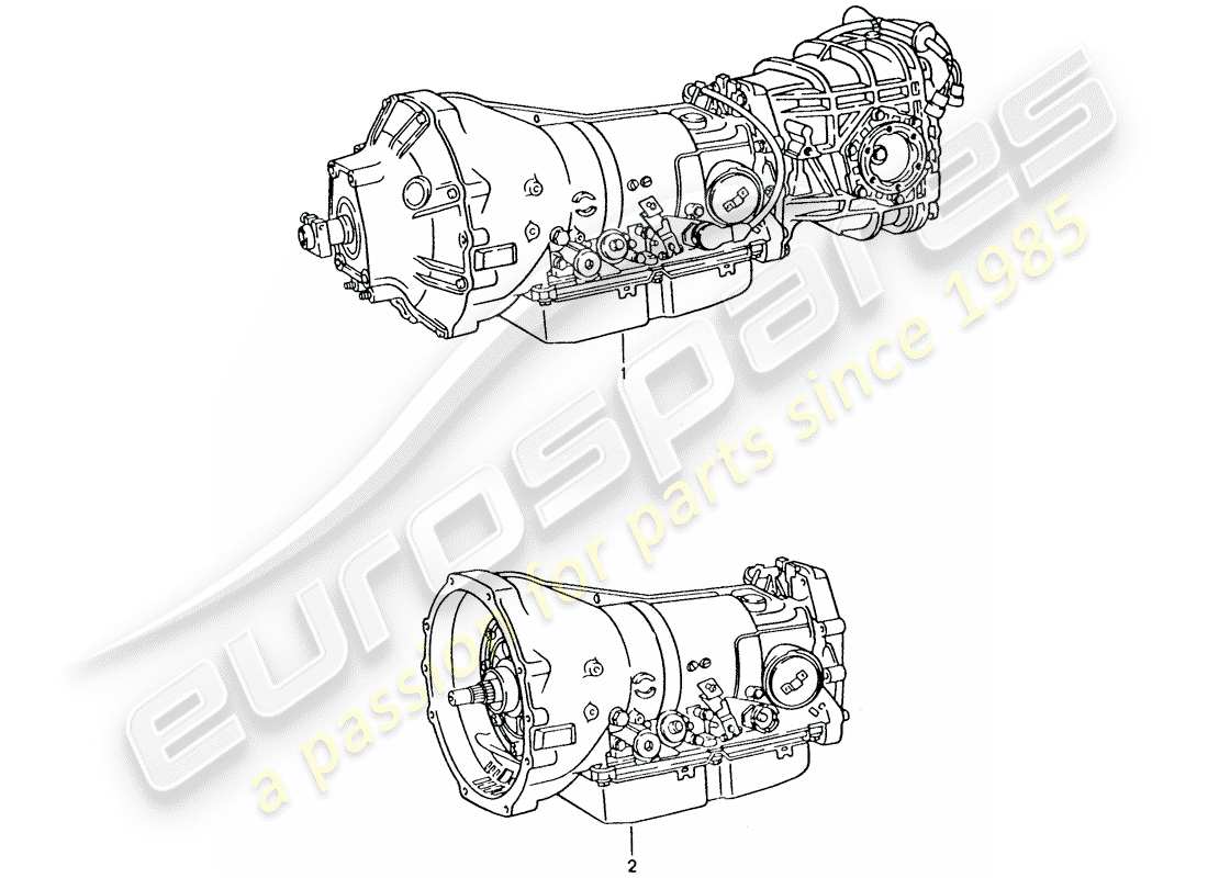 porsche 1992 (928) transmisión automática - transmisión de reemplazo diagrama de piezas