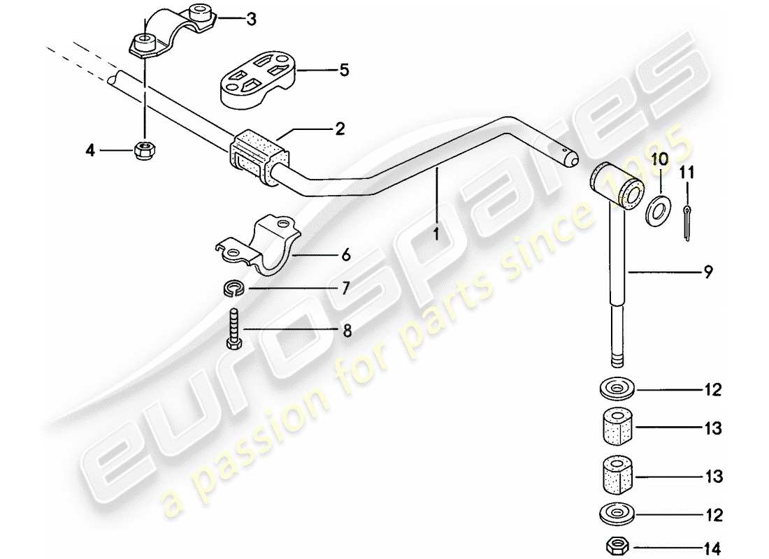 porsche 1979 (924) estabilizador diagrama de piezas