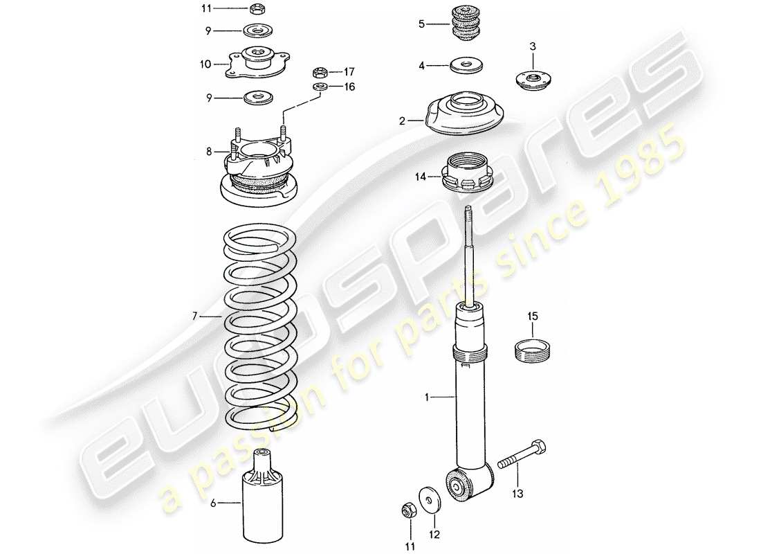 porsche 1991 (928) suspensión diagrama de piezas