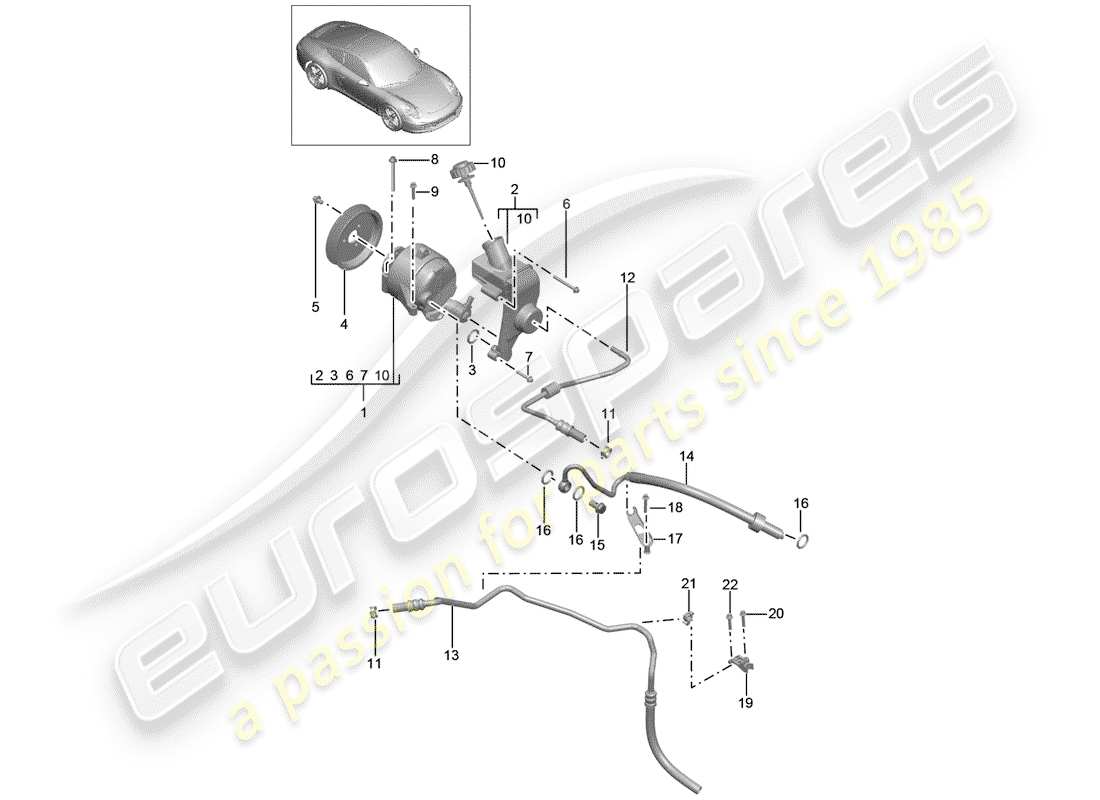 porsche 2014 (991-1) líneas diagrama de piezas