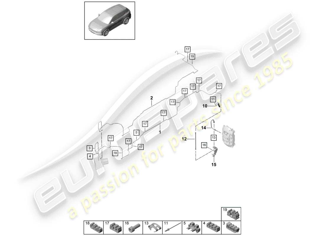porsche 2020 (cayenne e3 9ya/9yb) línea de freno diagrama de piezas