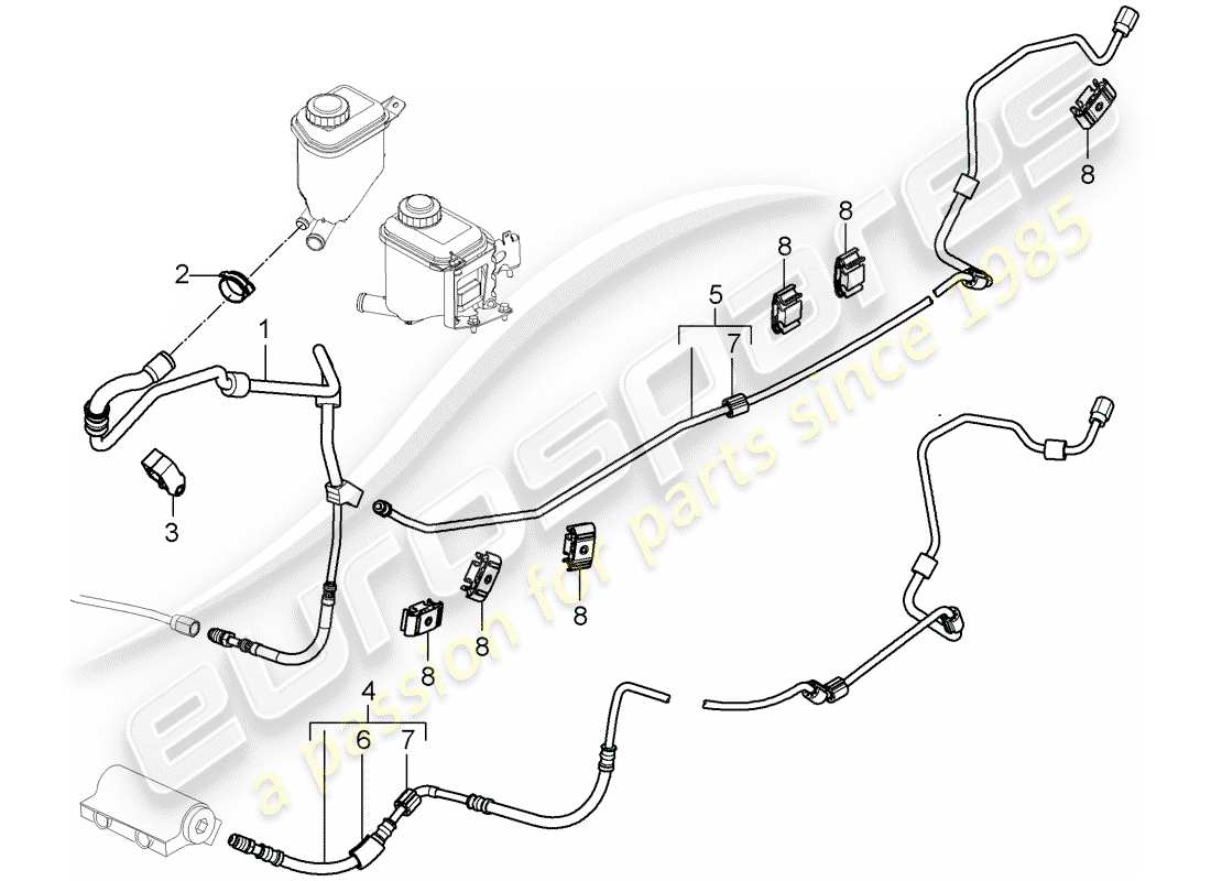 porsche 2007 (cayenne e1 9pa) estabilizador diagrama de piezas