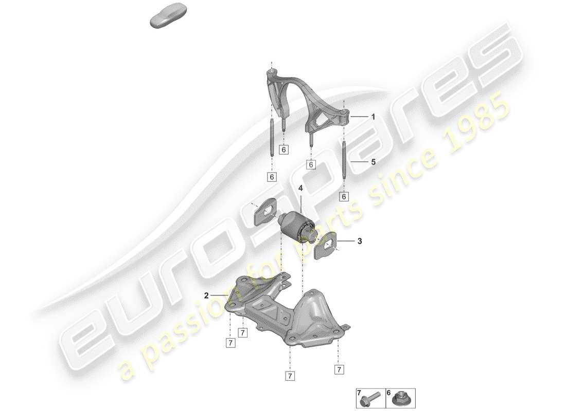 porsche 2019 (992-1) piezas de montaje para motor y diagrama de piezas