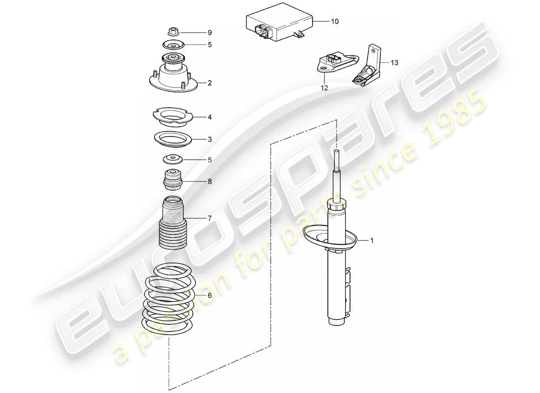 porsche 2007 (987 cayman) amortiguador diagrama de piezas