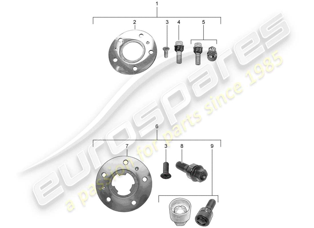 porsche 2013 (tequipment panamera) arandela espaciadora diagrama de piezas
