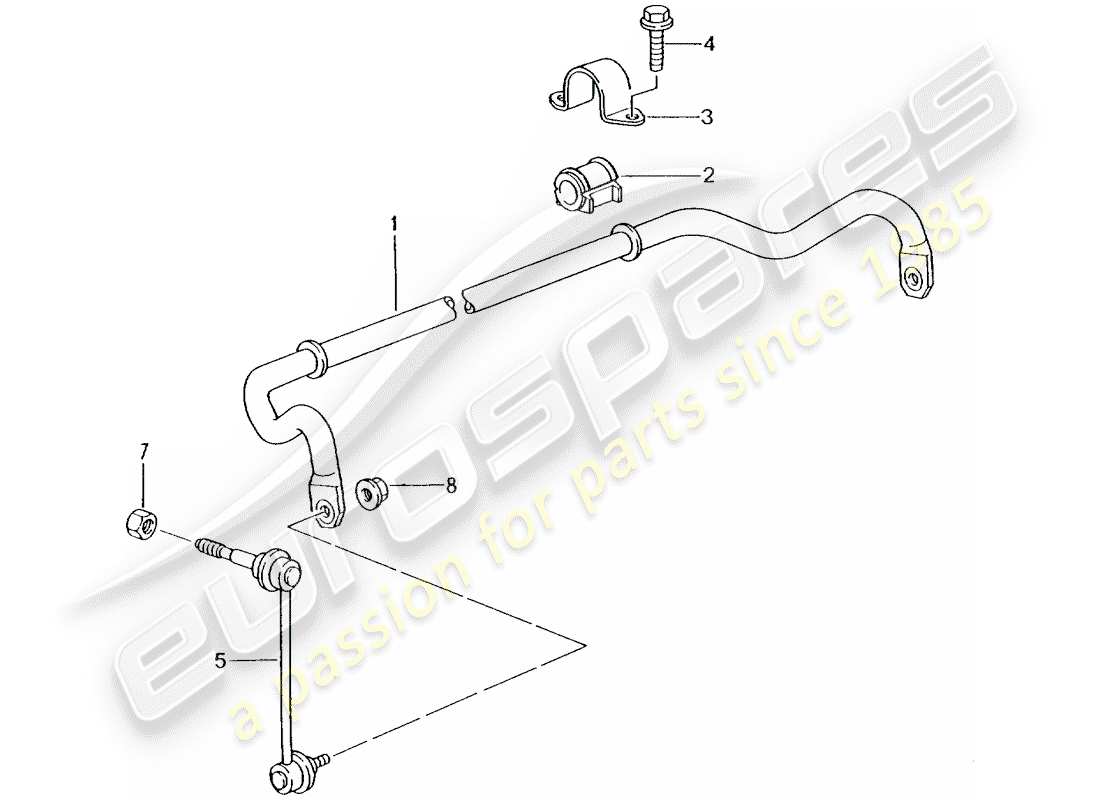 porsche 2004 (996 turbo / gt2) estabilizador diagrama de piezas
