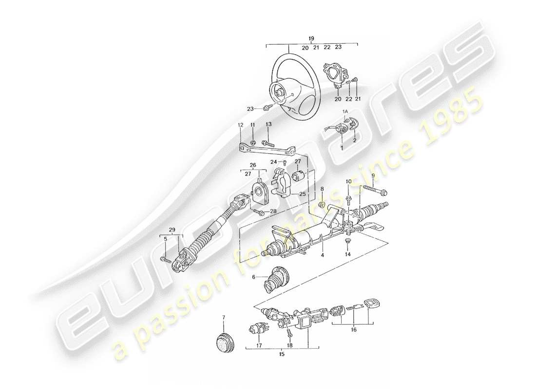 porsche 2003 (996 turbo / gt2) tubo protector de dirección - eje de dirección intermedio - volantes diagrama de piezas