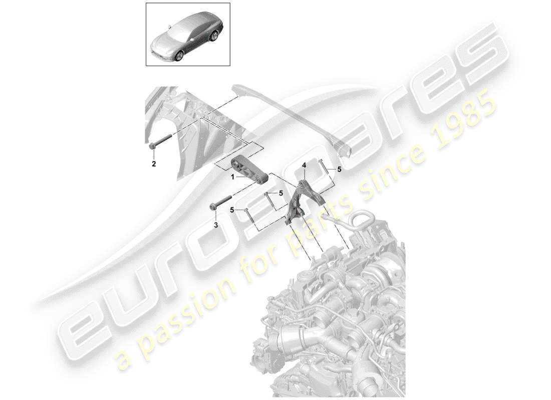 porsche 2019 (panamera 971-1) dispositivo de elevación del motor diagrama de piezas
