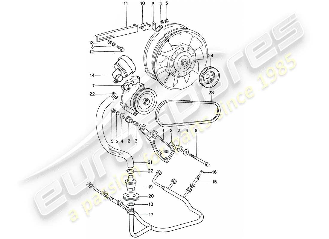 porsche 1975 (911) inyección de aire diagrama de piezas