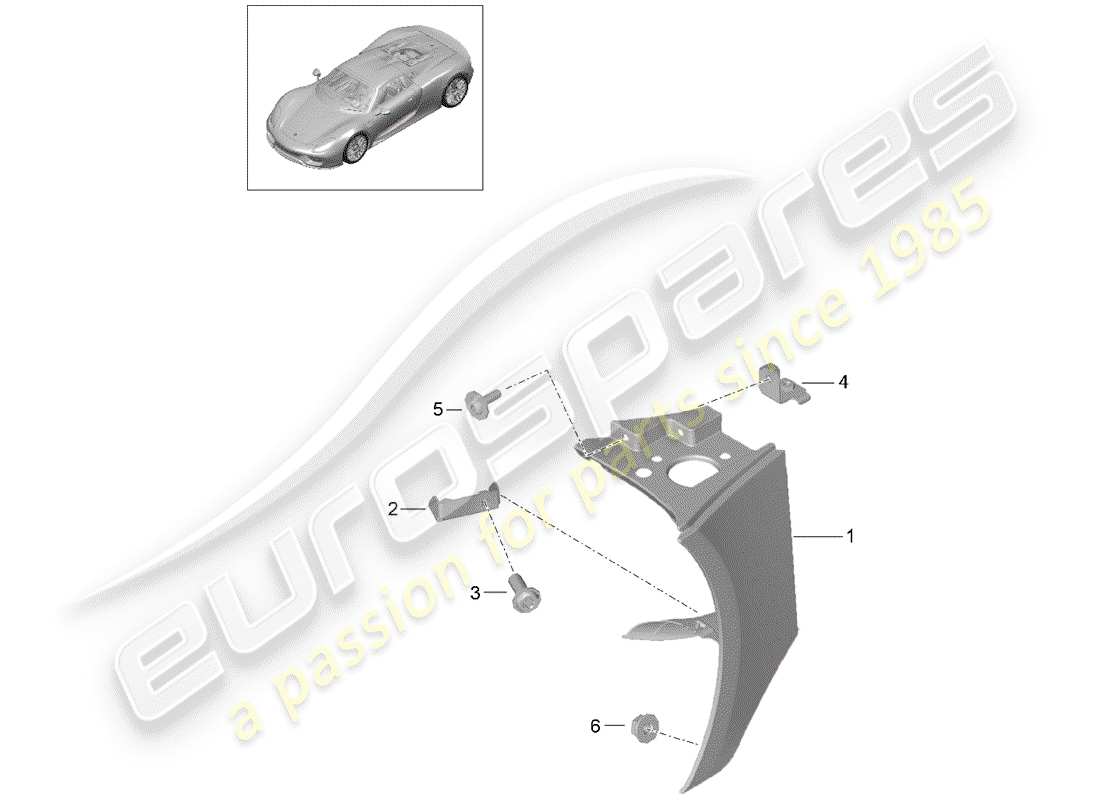 porsche 2015 (918 spyder) interfaz diagrama de piezas