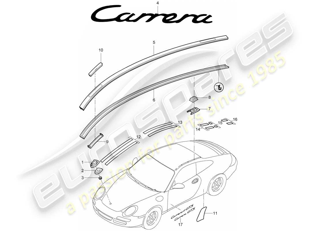 porsche 2012 (997-2) placas de identificación diagrama de piezas