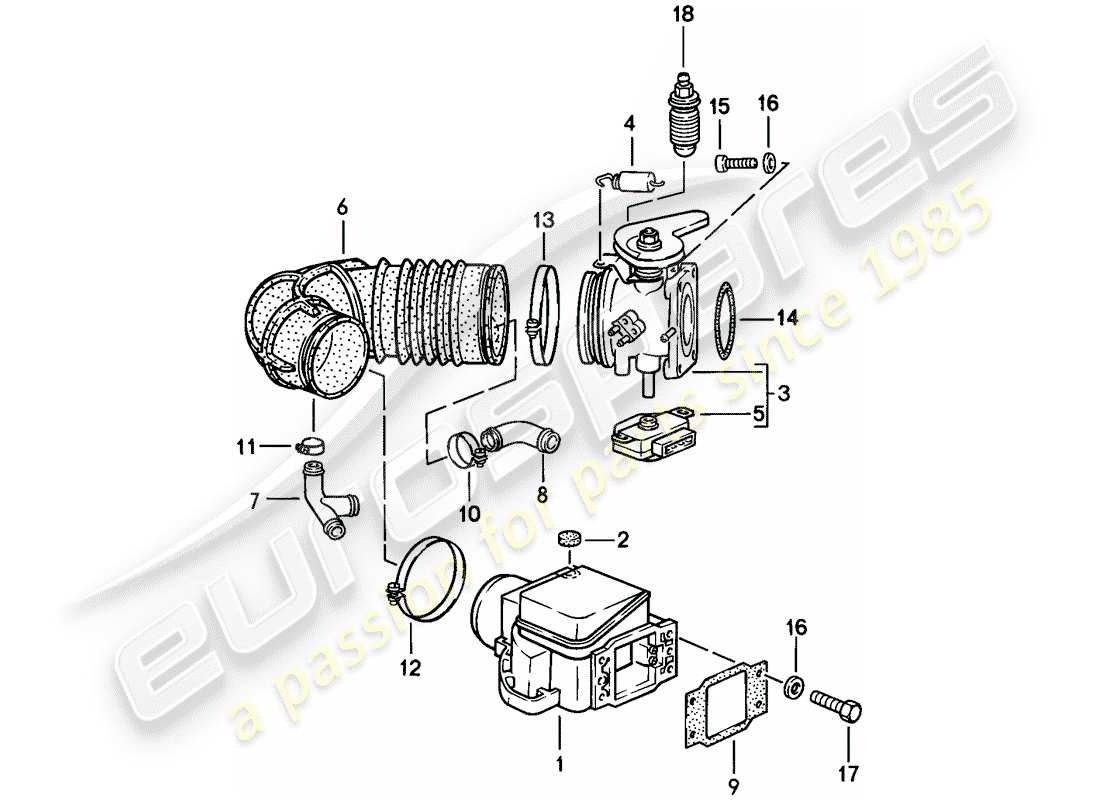 porsche 1982 (944) l-jetronic - 1 diagrama de piezas