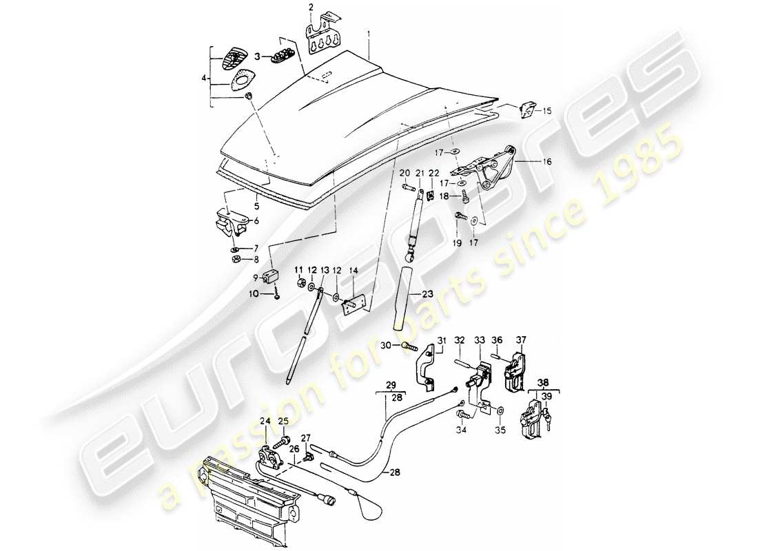 porsche 1990 (964) cubrir diagrama de piezas