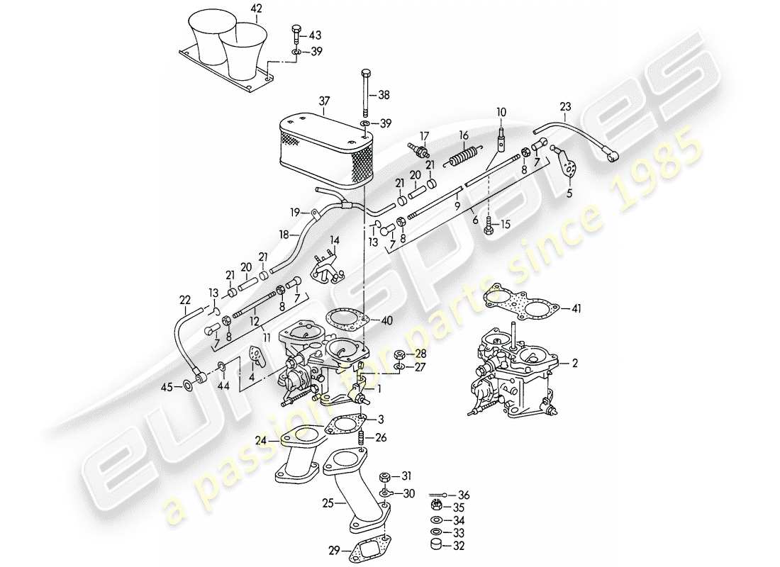 porsche 1954 (356/356a) carburador - solex 40 p ii - solex 40 p ii-4 - y - línea de suministro de combustible - m 90 501 >> 91 000 diagrama de piezas