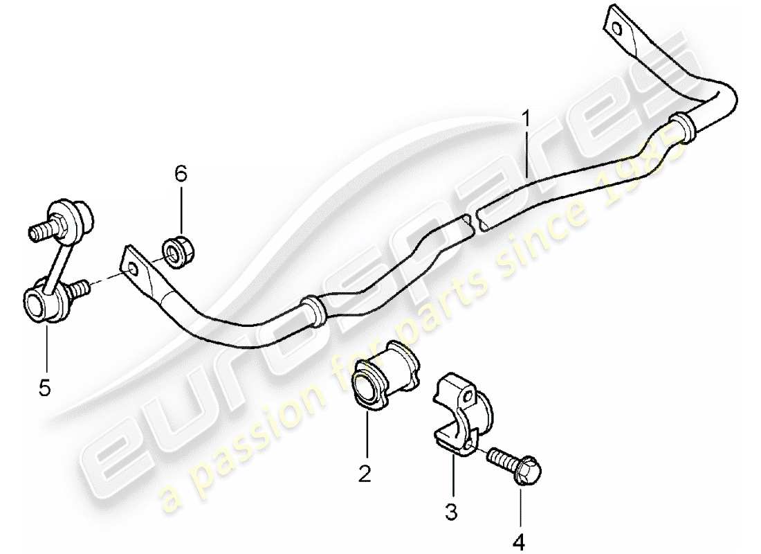 porsche 2005 (997-1) diagrama de piezas del estabilizador