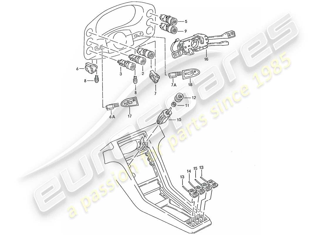 porsche 1989 (928) cambiar - manualmente diagrama de piezas