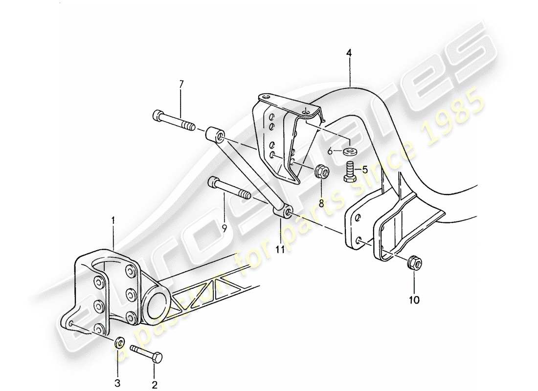 porsche 1987 (959) eje trasero - travesaño - travesaño diagrama de piezas