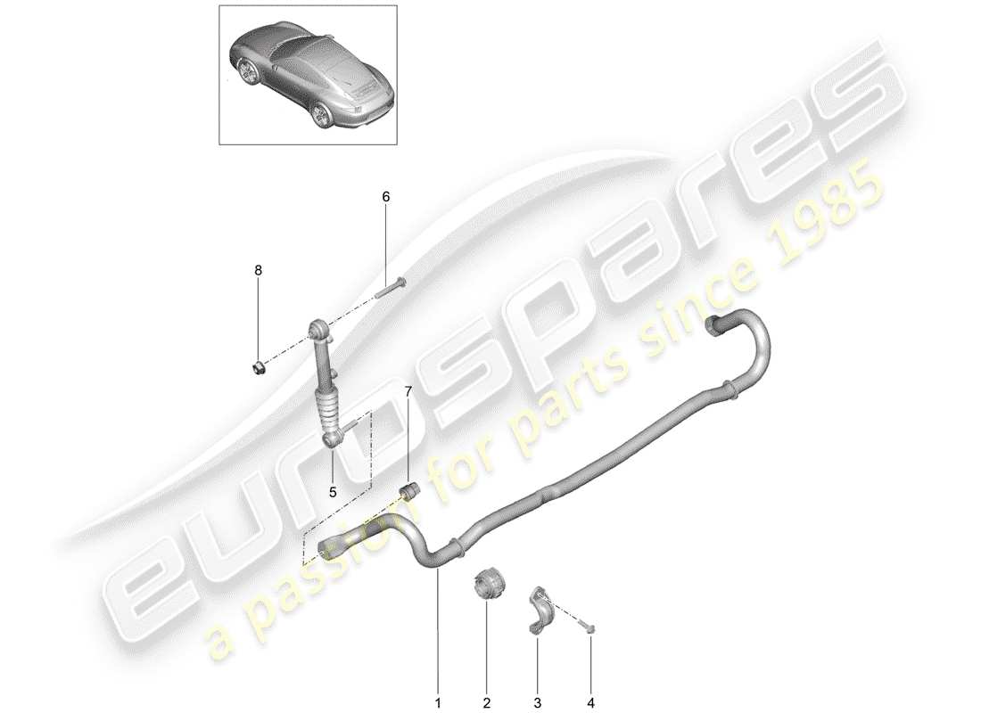 porsche 2015 (991-1) diagrama de piezas del estabilizador
