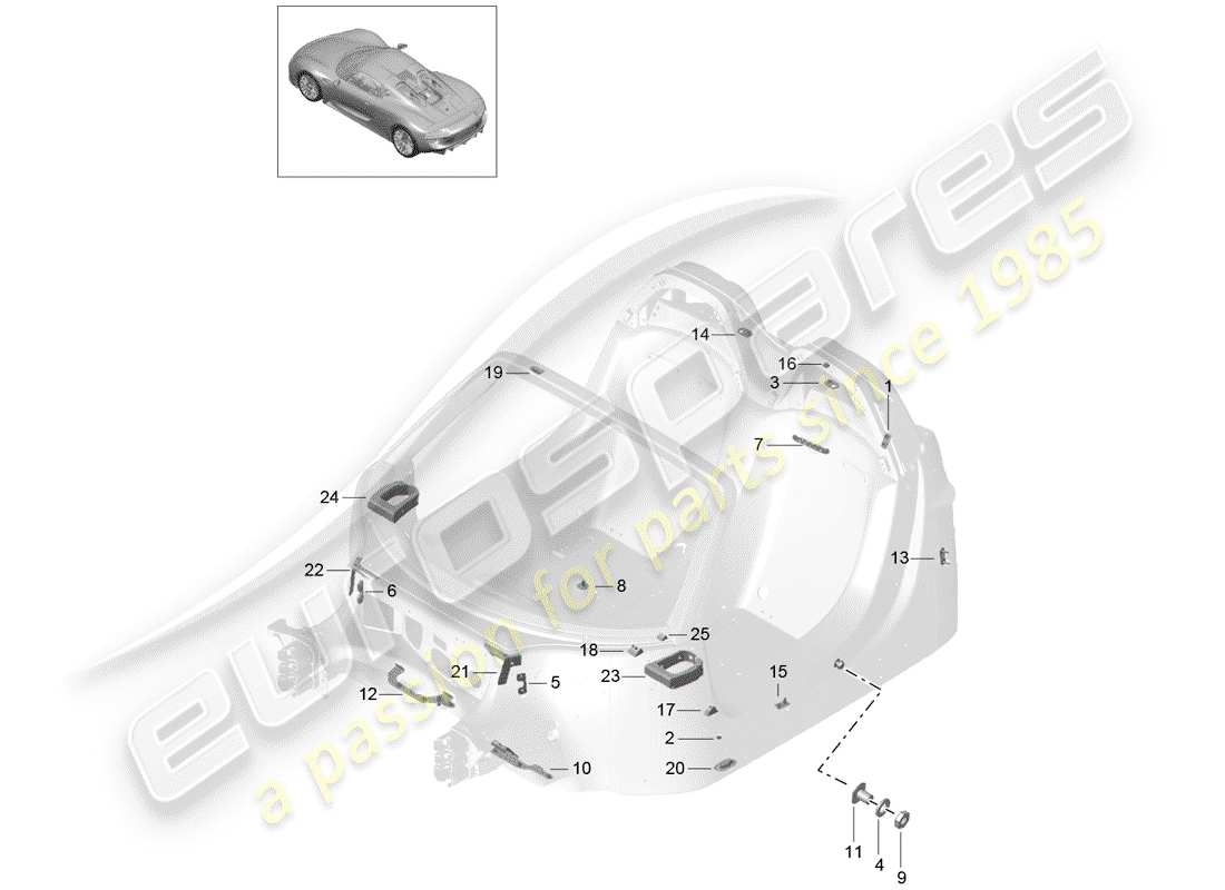 porsche 2015 (918 spyder) concepto de reparación especial diagrama de piezas