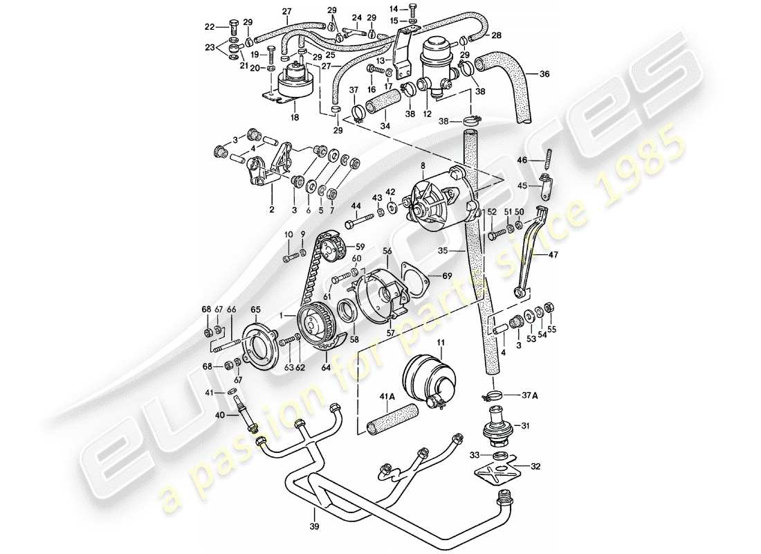 porsche 1981 (911) inyección de aire diagrama de piezas