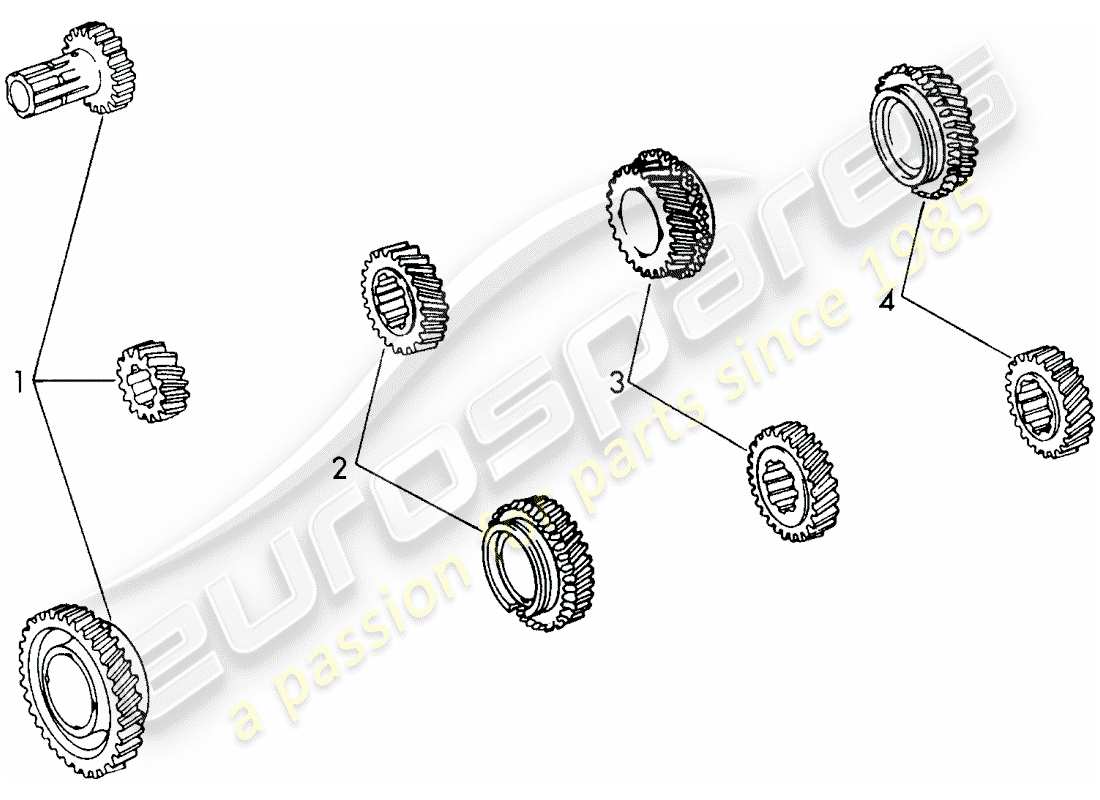 porsche 1965 (911/912) juegos de ruedas de cambio - sportomatic diagrama de piezas