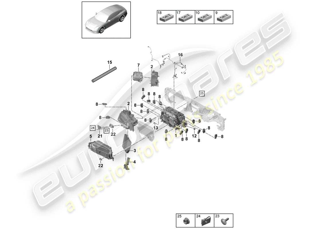 porsche 2019 (panamera 971-1) aire acondicionado diagrama de piezas