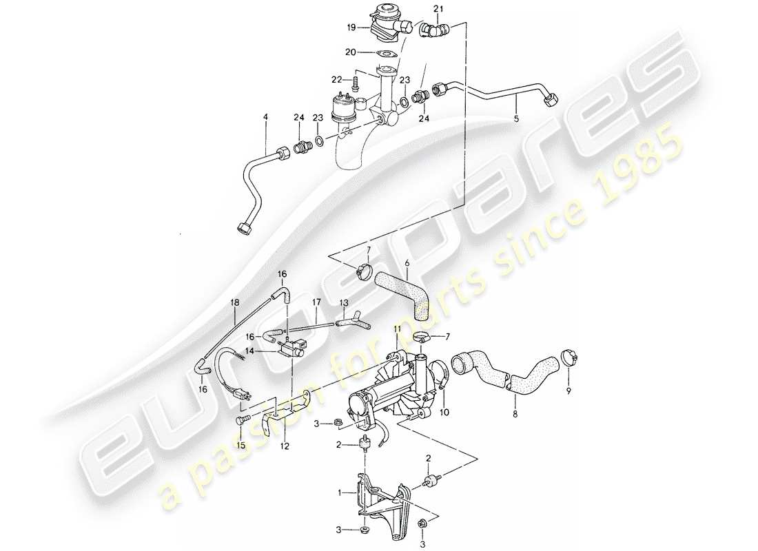 porsche 1994 (993) inyección de aire diagrama de piezas