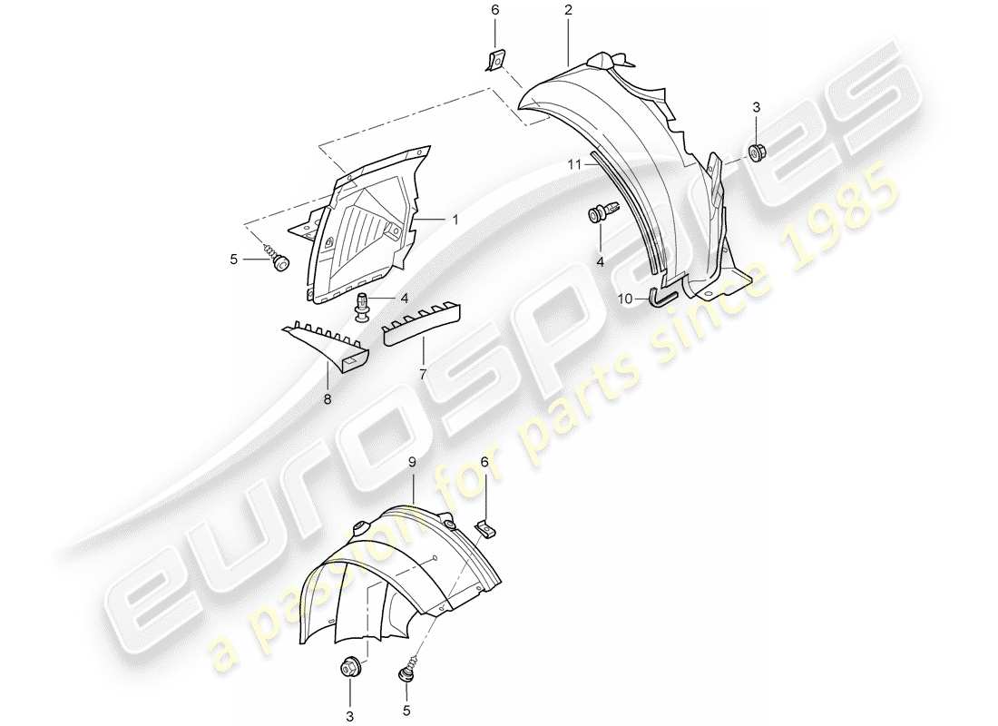 porsche 2000 (996) embellecedores - para - caja de rueda - d - mj 2002>> diagrama de piezas
