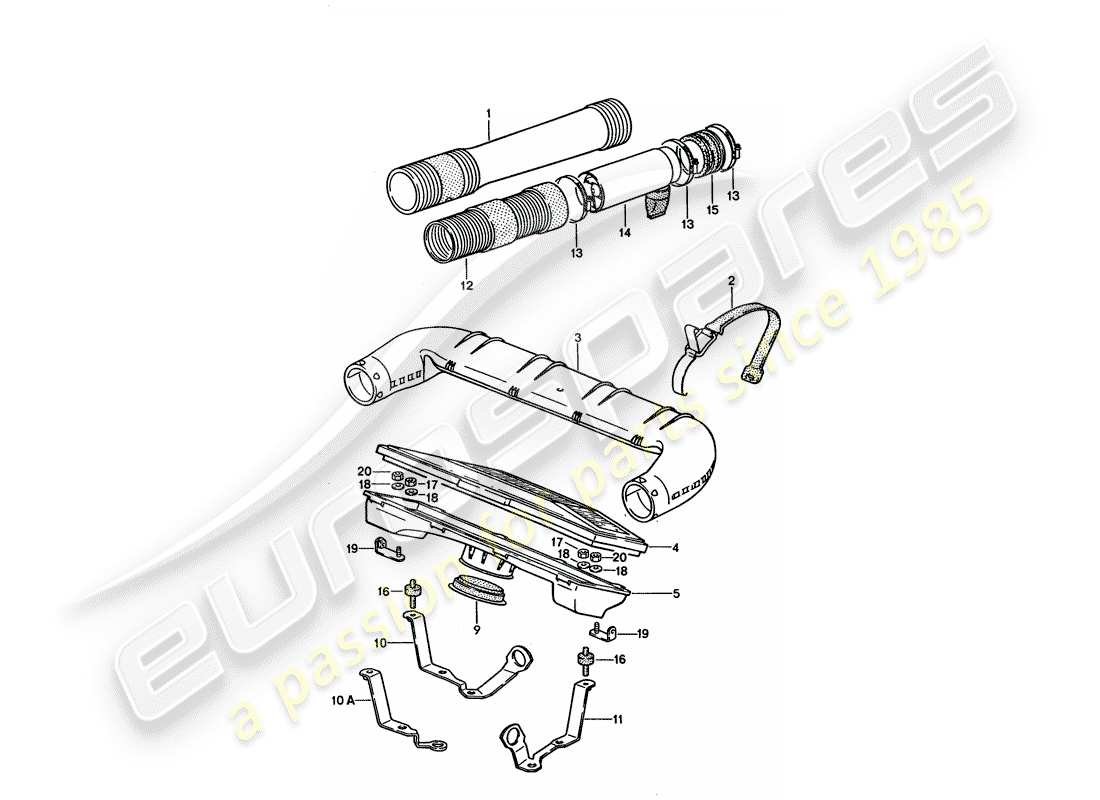 porsche 1992 (928) limpiador de aire - lh-jetronic diagrama de piezas