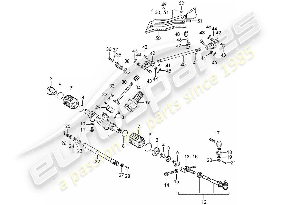 porsche 1966 (911/912) engranaje de dirección - varilla de dirección - d >> - mj 1968 diagrama de piezas