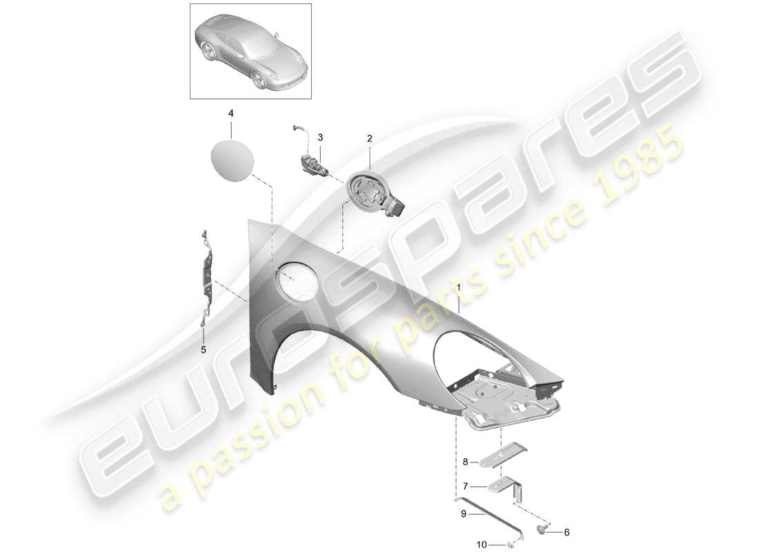 porsche 2015 (991-1) defensa diagrama de piezas