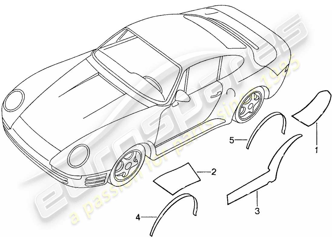 porsche 1987 (959) guardia de piedra diagrama de piezas