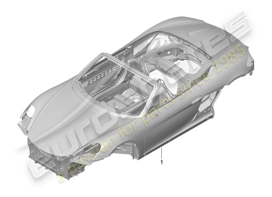 porsche 2014 (981 boxster) cuerpo del auto diagrama de piezas