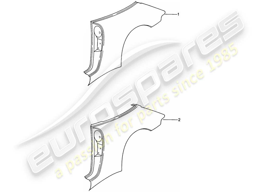 porsche 1994 (993) diagrama de piezas del panel lateral