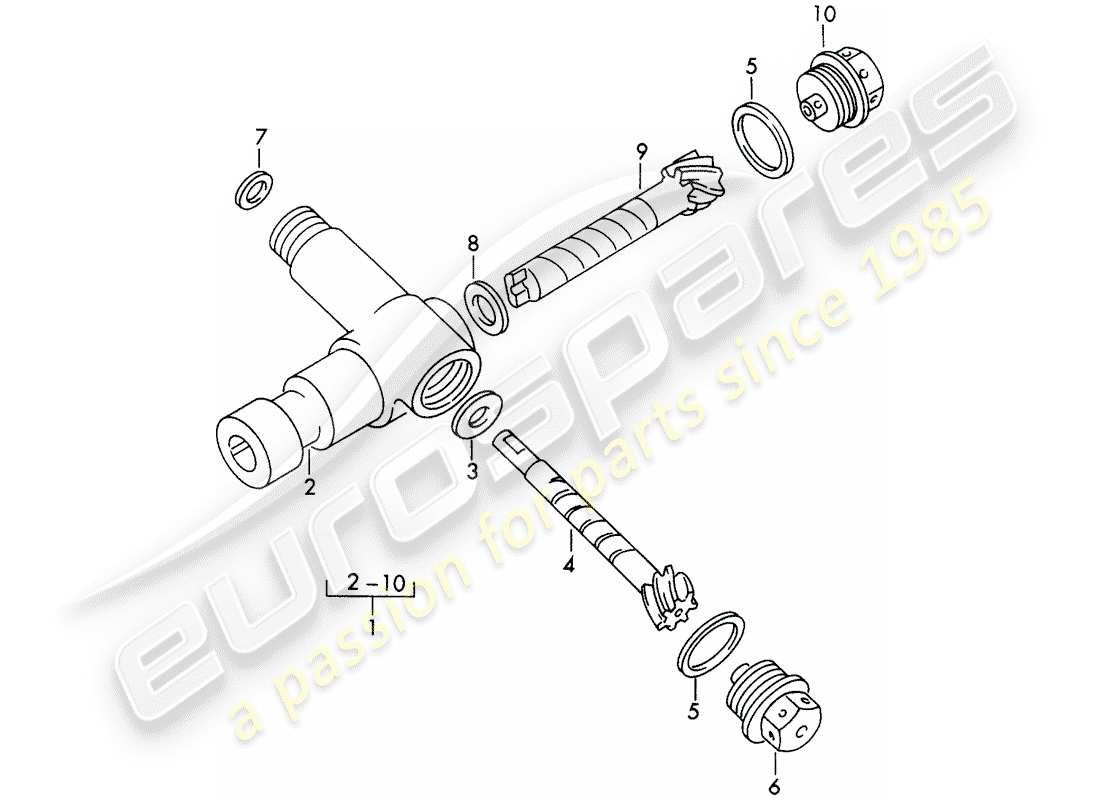 porsche 1954 (356/356a) mecanismo de conducción - tacómetro diagrama de piezas