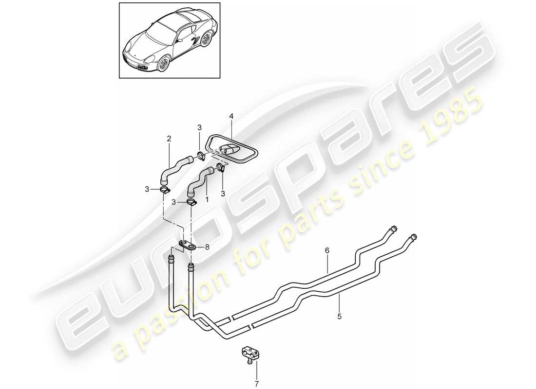 porsche 2012 (987 cayman) sistema de calefacción 1 diagrama de piezas
