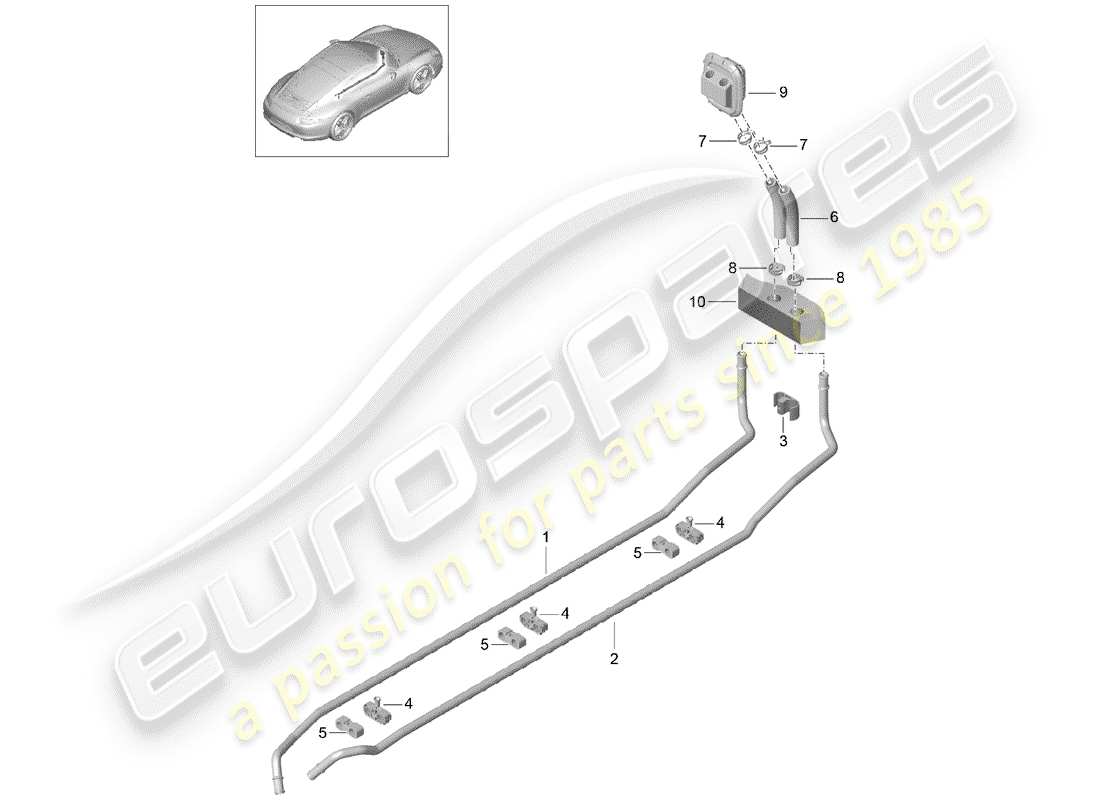 porsche 2015 (991-1) calentador diagrama de piezas