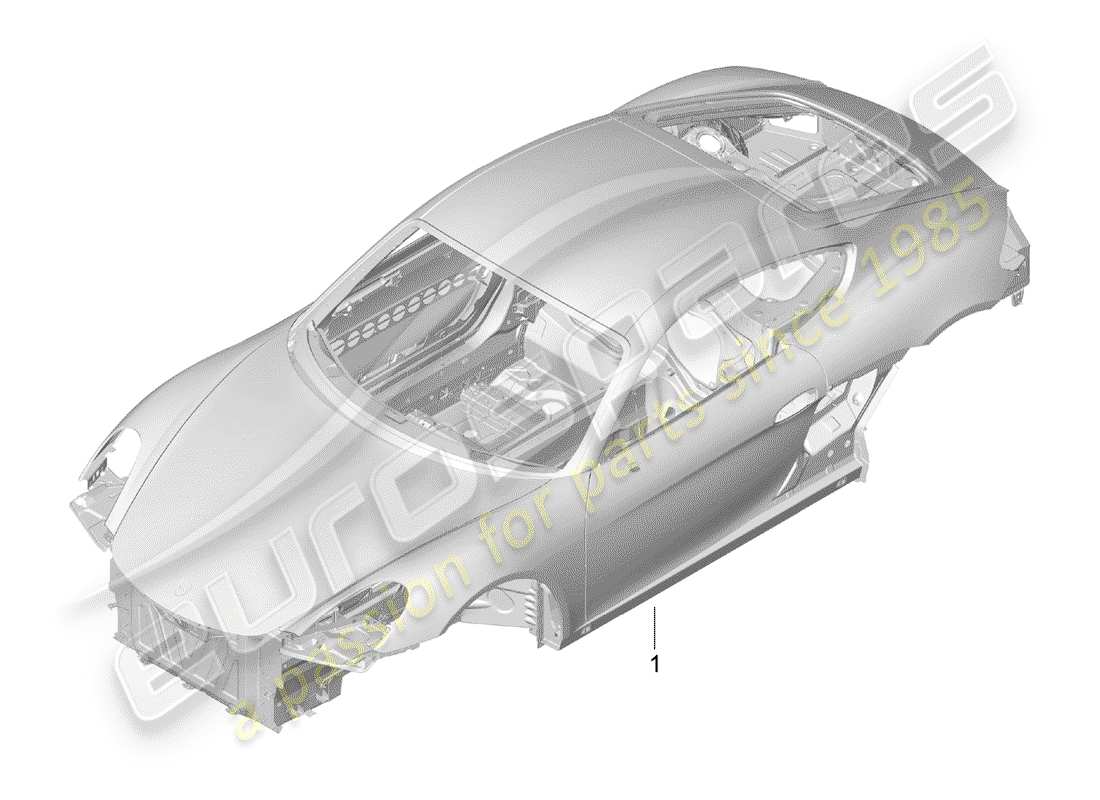 porsche 2016 (981 cayman) diagrama de piezas de la carrocería del coche